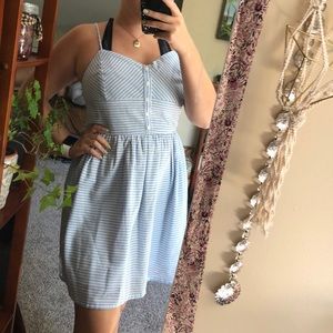 Blue and white sun dress